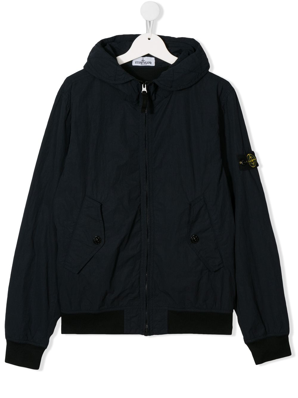 фото Stone island junior куртка с капюшоном и нашивкой-логотипом