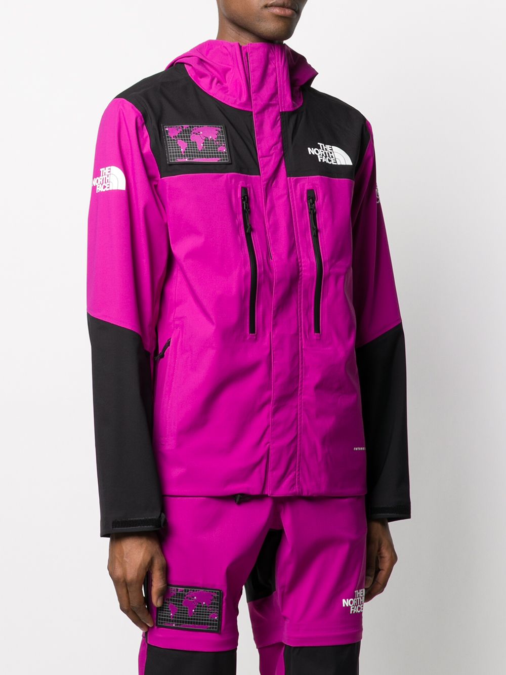 фото The north face куртка в стиле колор-блок с капюшоном