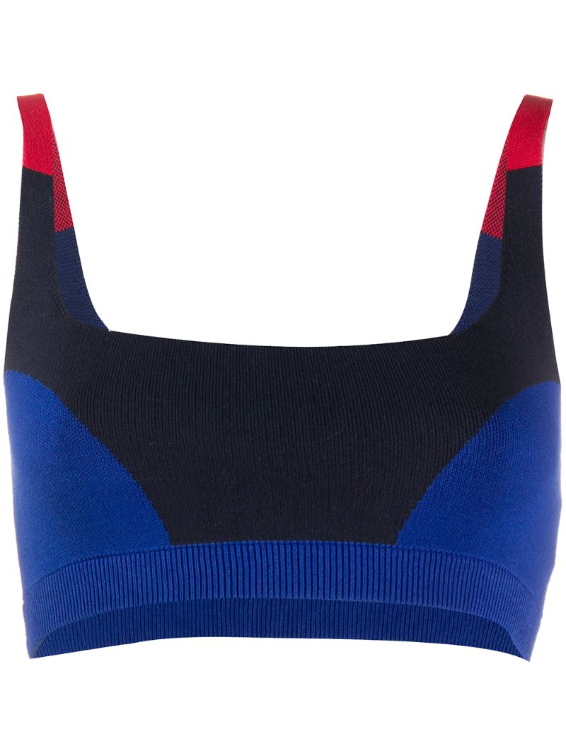 Nagnata Colour-block Technical-knit Bralet In Blue
