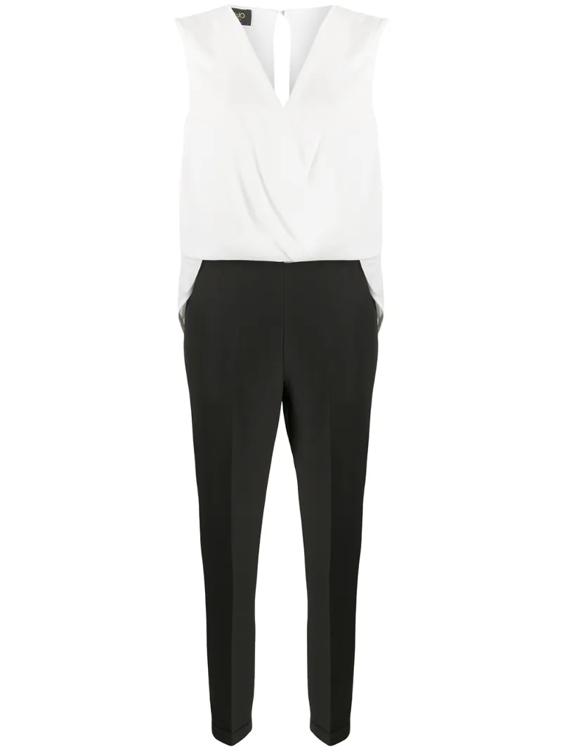 Liu •jo Two Tone Jumpsuit In Black