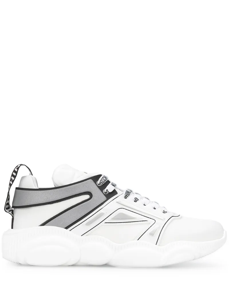 Moschino – Teddy basket sneakers – men – Calf Leather/Polyester/Rubber/Polyurethane – 39, 40, 41, 42, 43, 44, 45, 46 – White