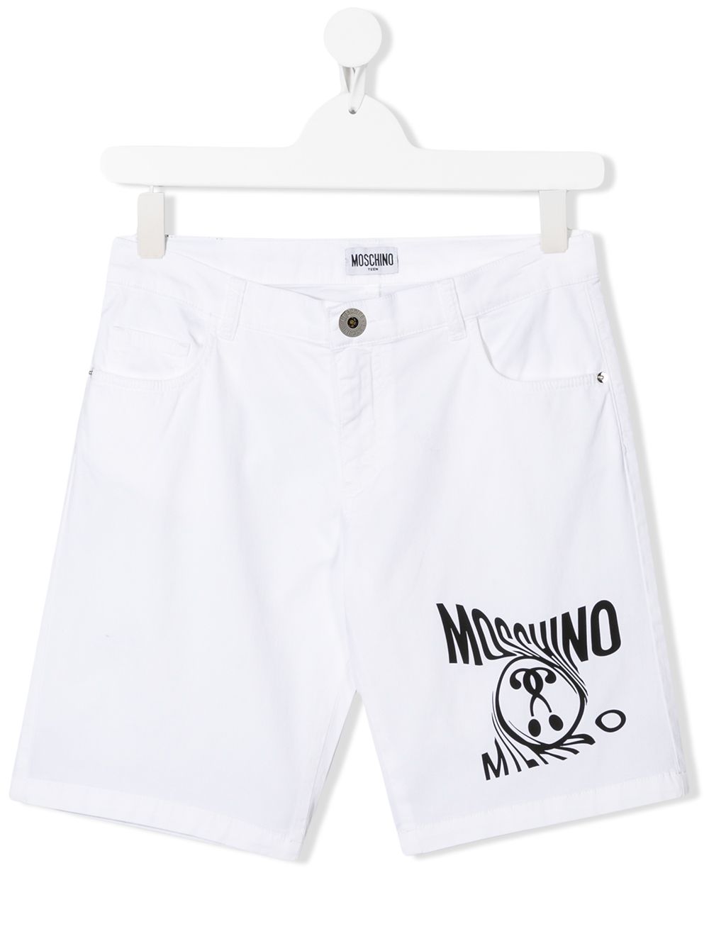 Moschino Teen Logo Shorts In White