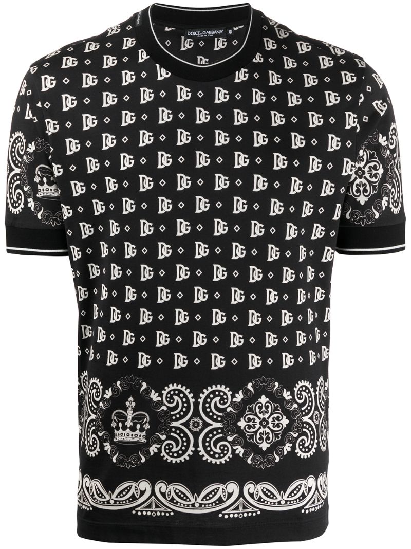 Dolce & Gabbana Bandana Print T-shirt In Black