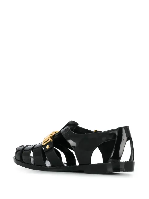 moschino jelly sandals with lettering logo