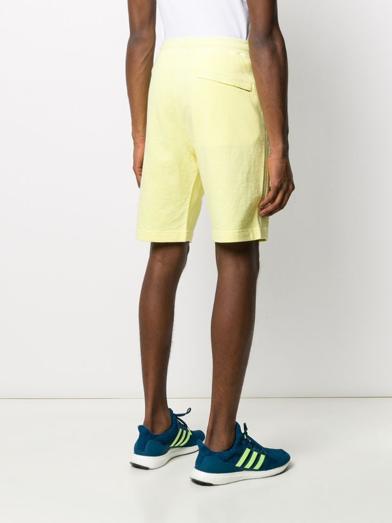 Shop Stone Island Fleece Drawstring Shorts In Yellow