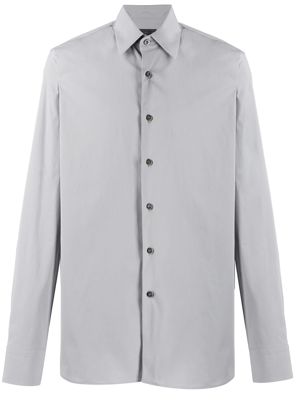 Prada Long Sleeve Plain Shirt In 灰色