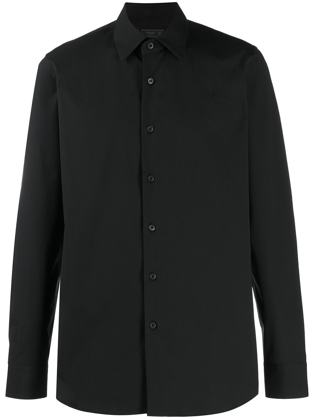 Prada Long Sleeve Plain Shirt In 黑色