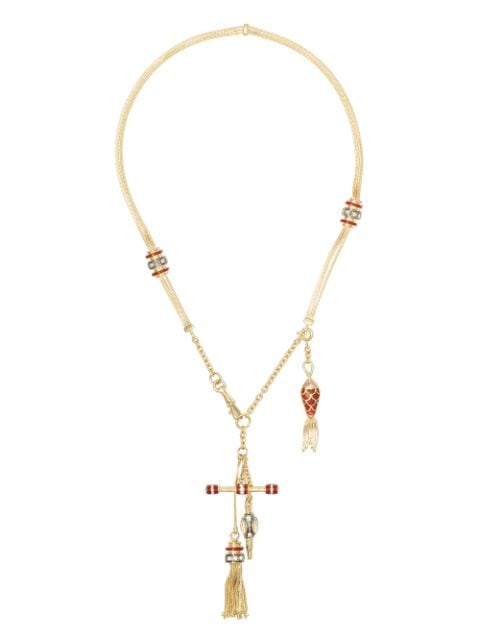 Selim Mouzannar 18kt rose gold diamond ruby Katak necklace