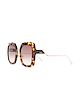 الصورة 2 من Fendi Eyewear نظارة شمسية كبيرة بتأثير صدف السلحفاة