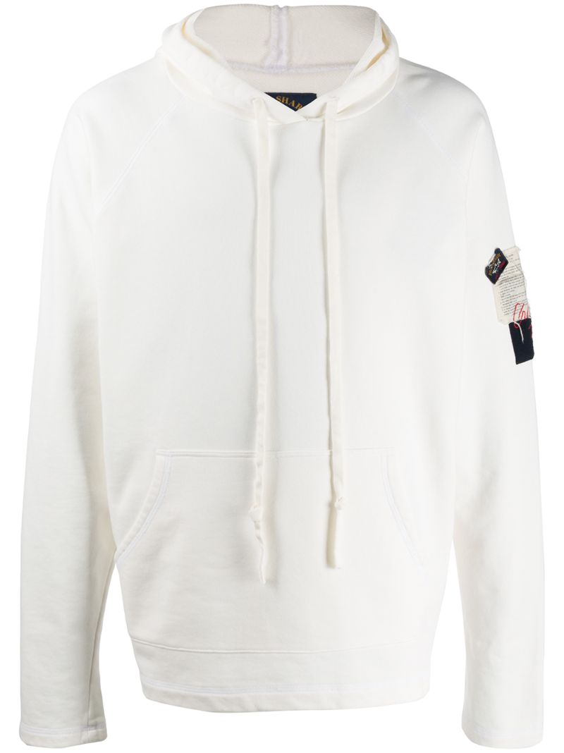 Shop Paul & Shark Embroidered Patch Hoodie In White