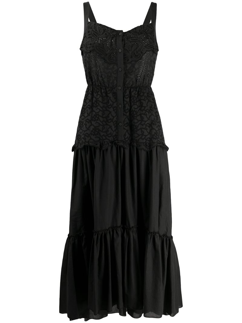 Ermanno Scervino Broderie Anglaise Dress In Black