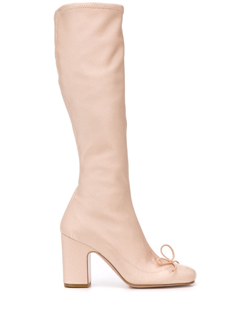 Red Valentino Red(v) Knee-high Boots In Neutrals