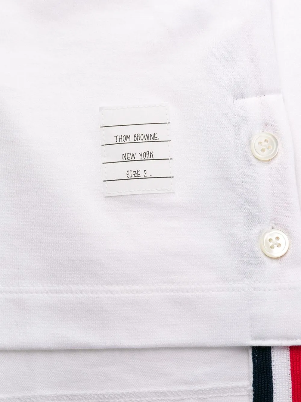 Thom Browne contrasting-trim T-shirt | White | FARFETCH