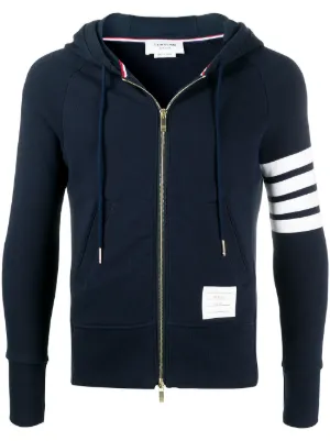 Thom Browne Milano Stitch RWB Armband Hoodie | Blue | FARFETCH