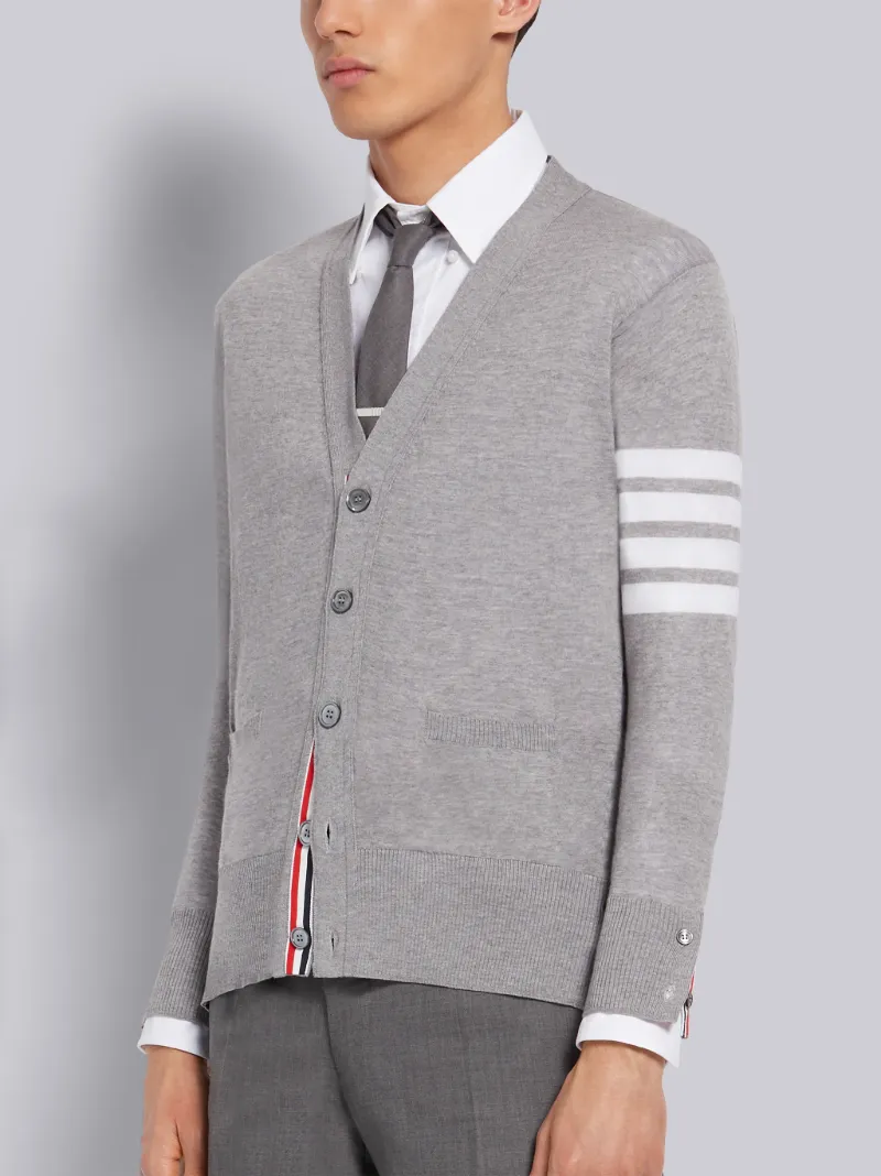 V-Neck 4-Bar Cardigan | Thom Browne 