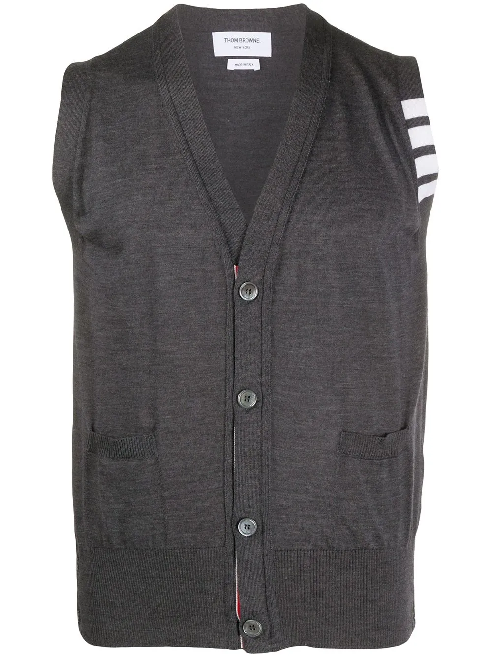 

Thom Browne 4-Bar fine-knit waistcoat - 025 DARK GREY