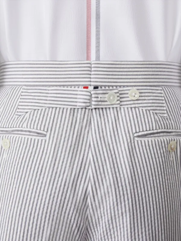 Thom Browne ストライプ シアサッカー ショートパンツ | グレー