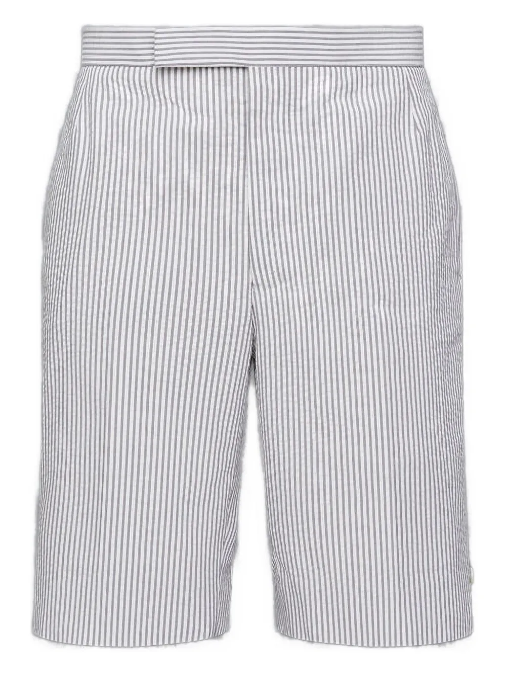 Thom Browne striped seersucker shorts | Grey | Image 1