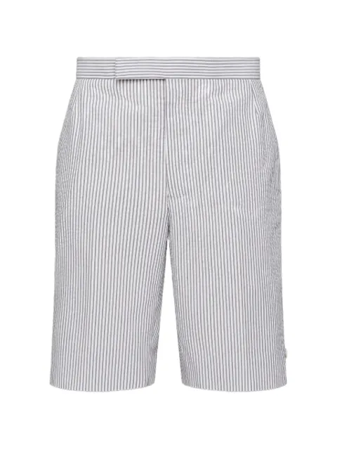 Thom Browne classic seersucker backstrap shorts