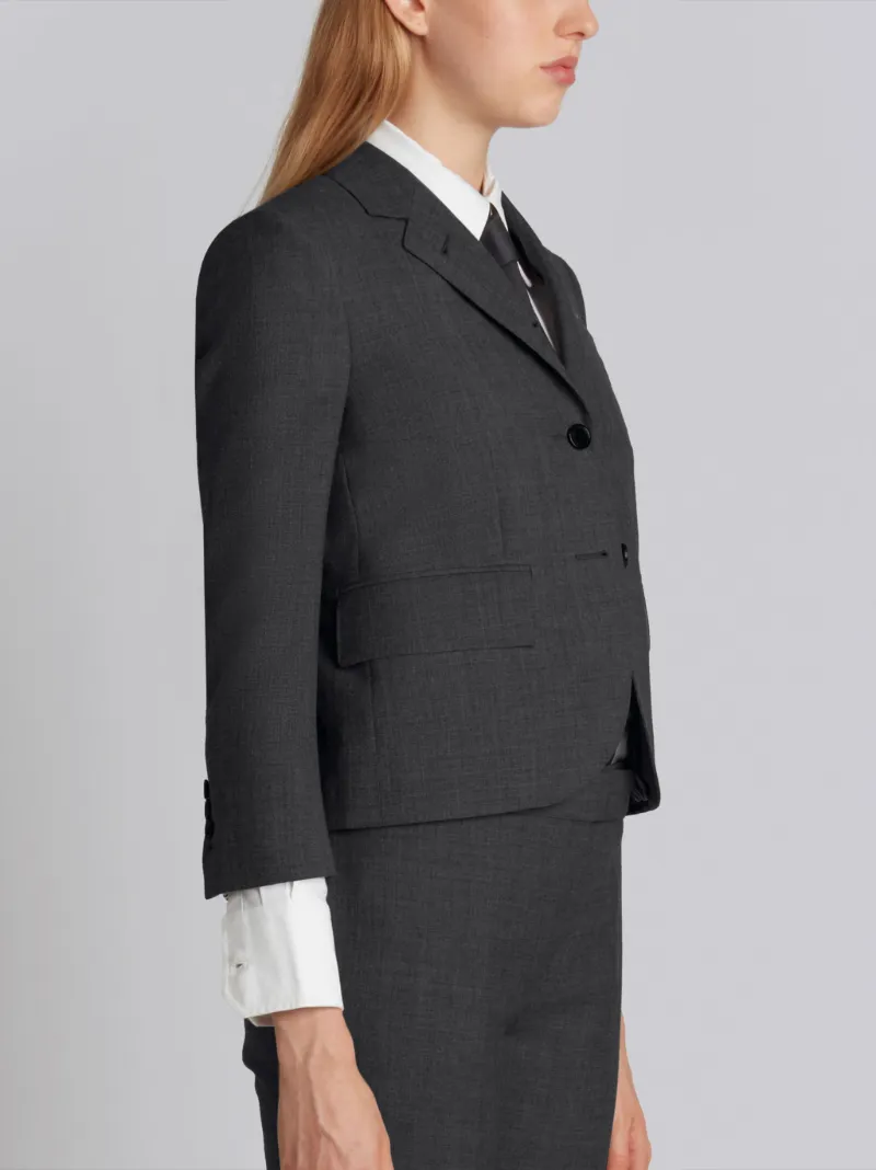 Dark Grey 2-Ply Fresco High Armhole Jacket | Thom Browne Official