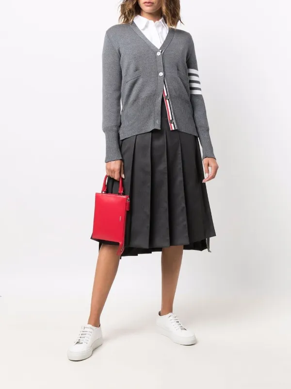 ワンピース THOM BROWNE Women Mid Skirts FJD027A 00050055 Grey Thom Browne DARK GREY SUPER 120's TWILL BELOW KNEE PLEATED