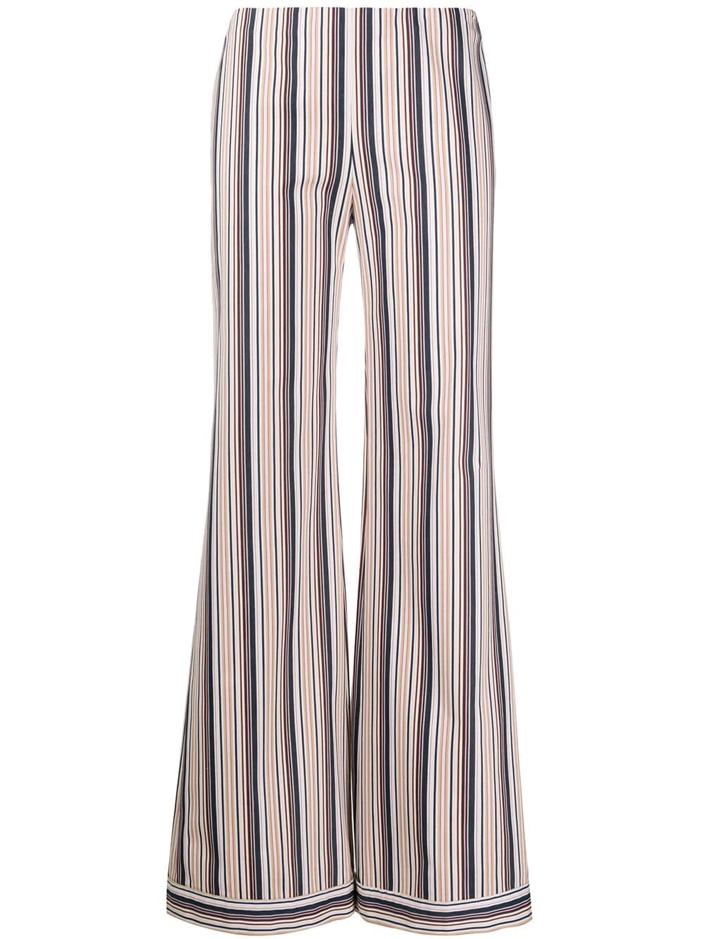 

Romeo Gigli Pre-Owned 1990s striped wide-legged trousers - Blue