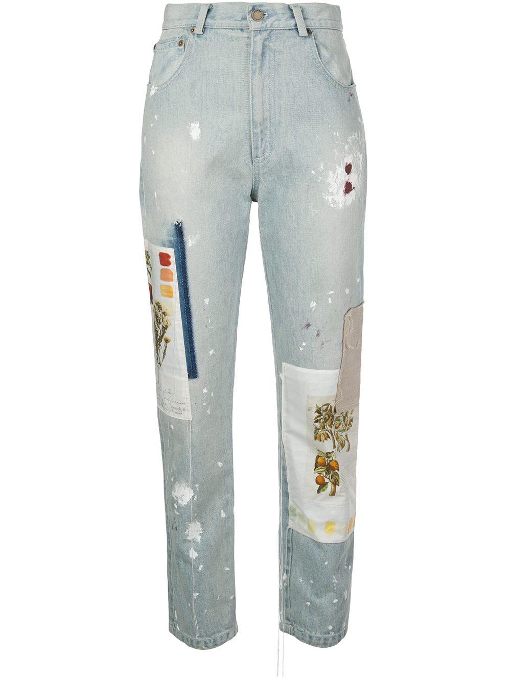 Batnical patchwork straight-leg jeans