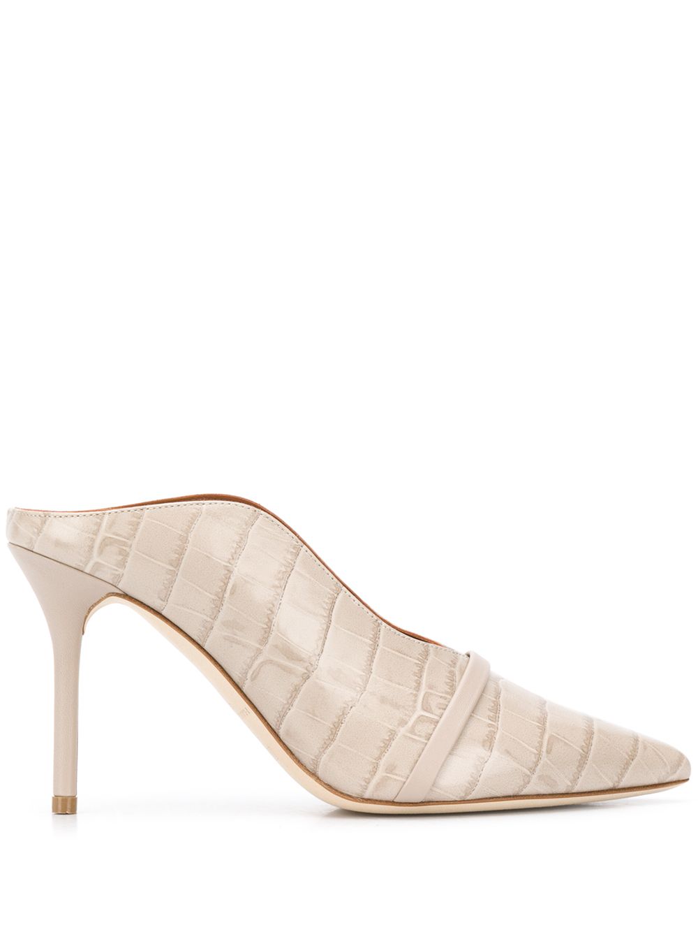 Shop Malone Souliers Constance Croc-effect Mules In Neutrals