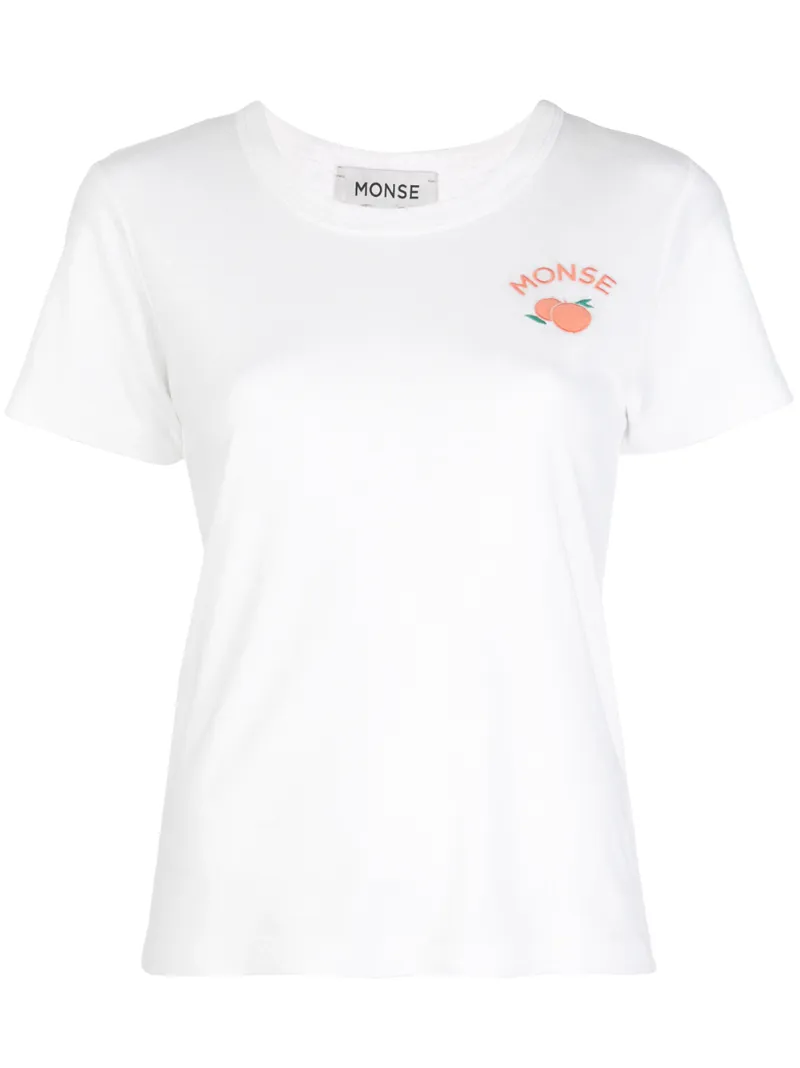 Click to view more detailed imagery on our partner's website Monse Fitted Orange Embroidered T-shirt In White