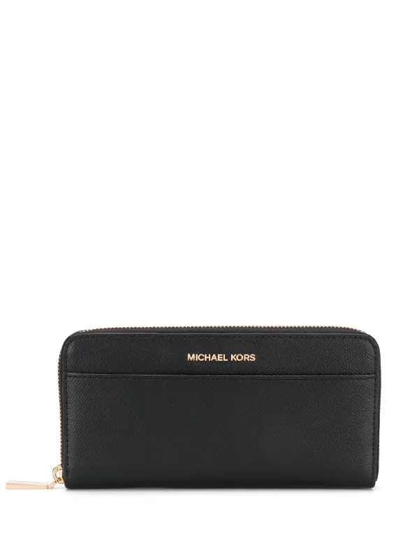 michael kors black zip around wallet