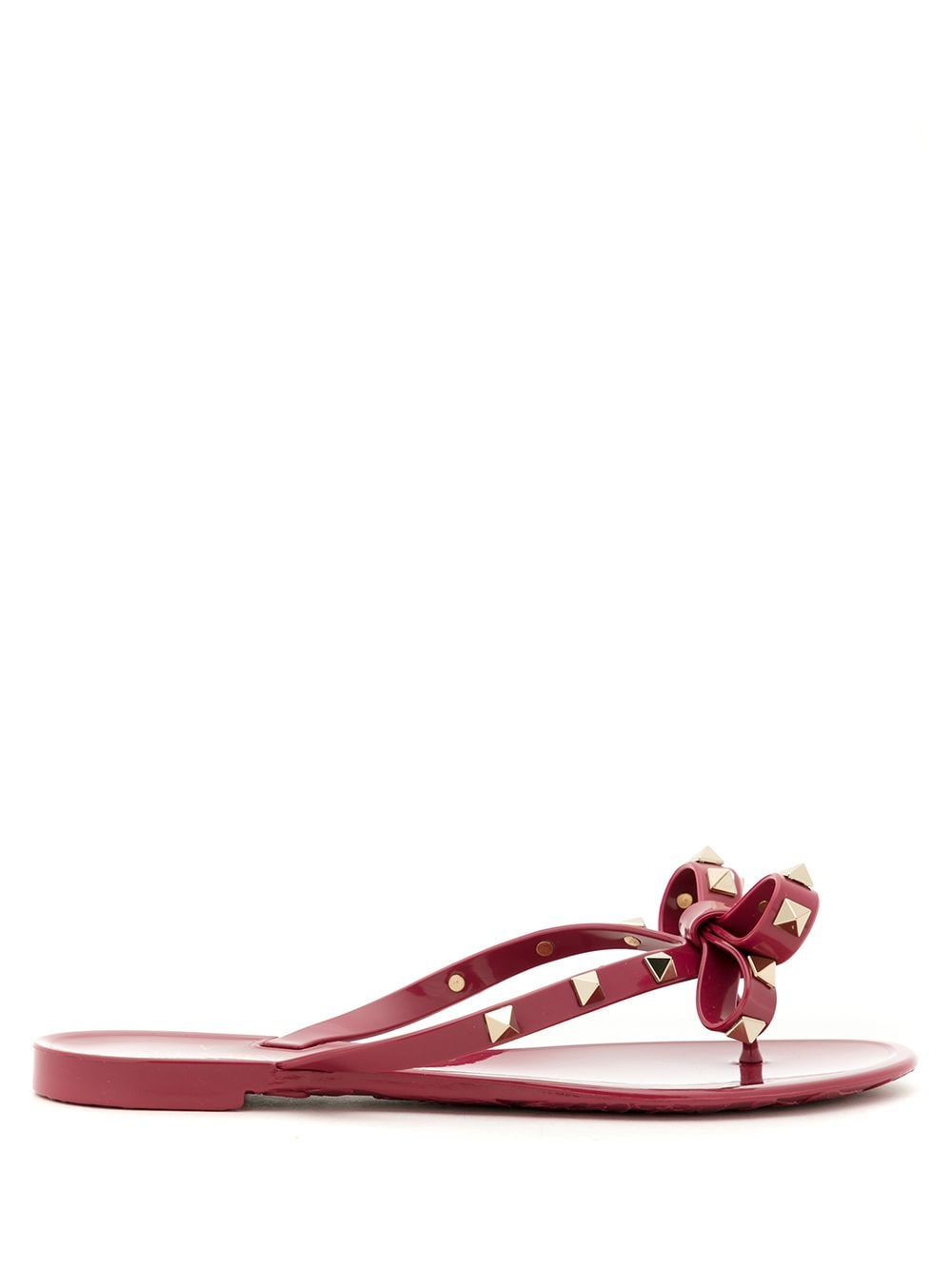 Valentino Garavani Rockstud Bow Jelly Sandals In Red