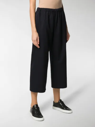 high-rise cropped wide-leg trousers 
