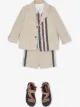 الصورة 2 من Burberry Kids شورت مخطط بنقشة مونوغرام