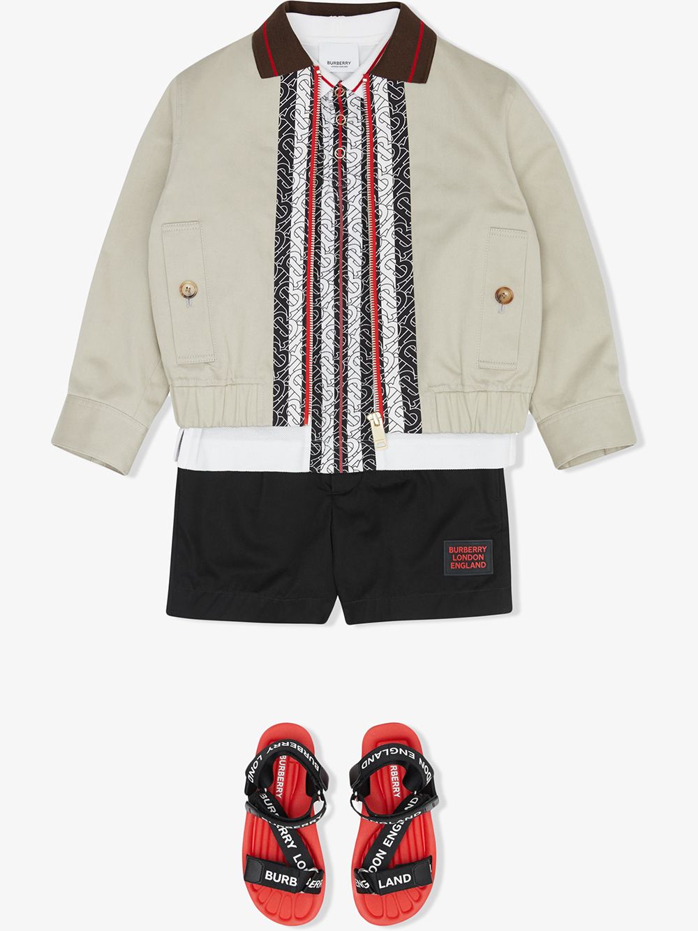 фото Burberry kids саржевые шорты строгого кроя