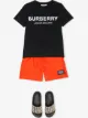 الصورة 2 من Burberry Kids شورت سباحة بأبليكة شعار الماركة