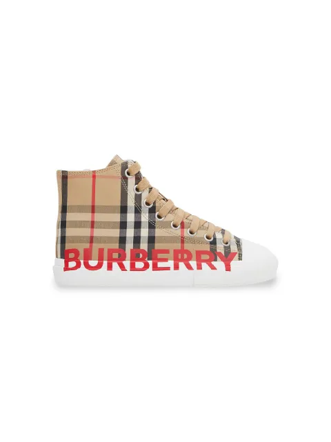 burberry logo print vintage check sneakers