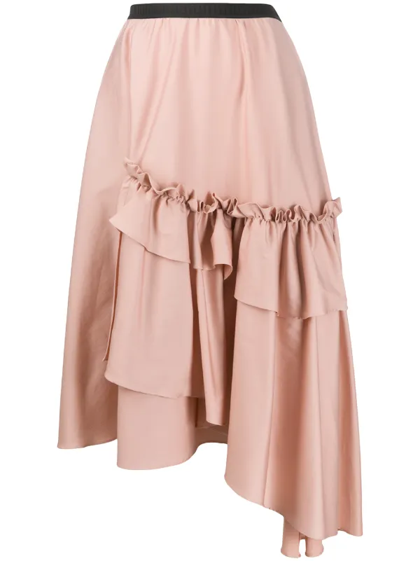 asymmetrical skirt ruffles