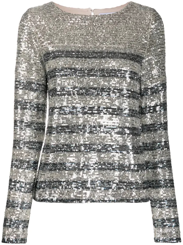 sequin silver blouse