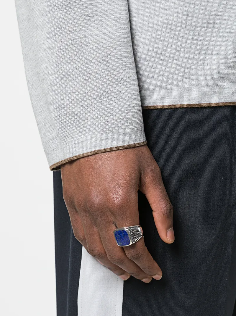 John Varvatos Signet Engraved Ring In Silver