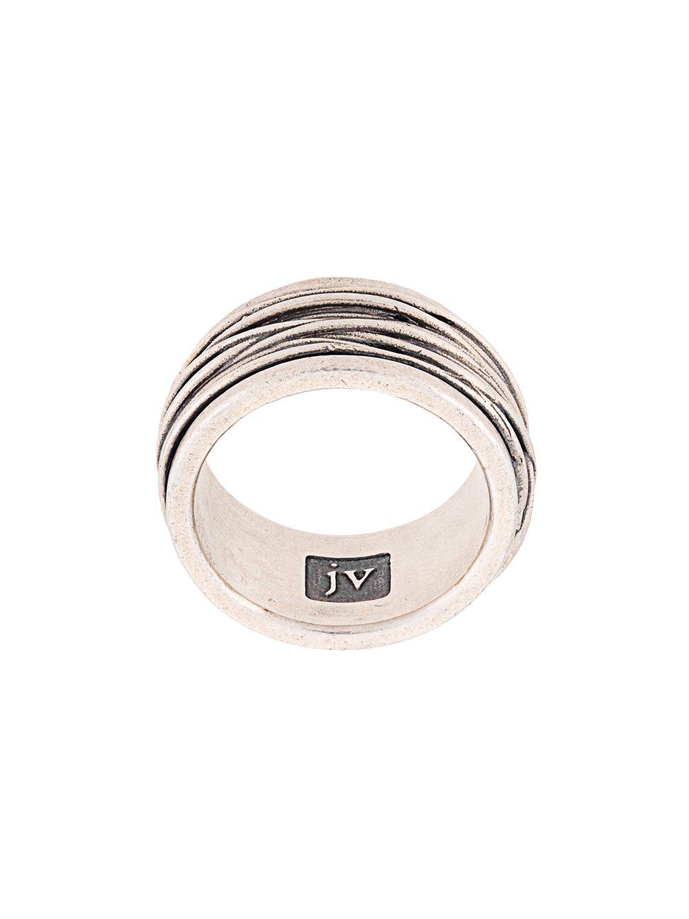 John Varvatos Textured Ring In 银色