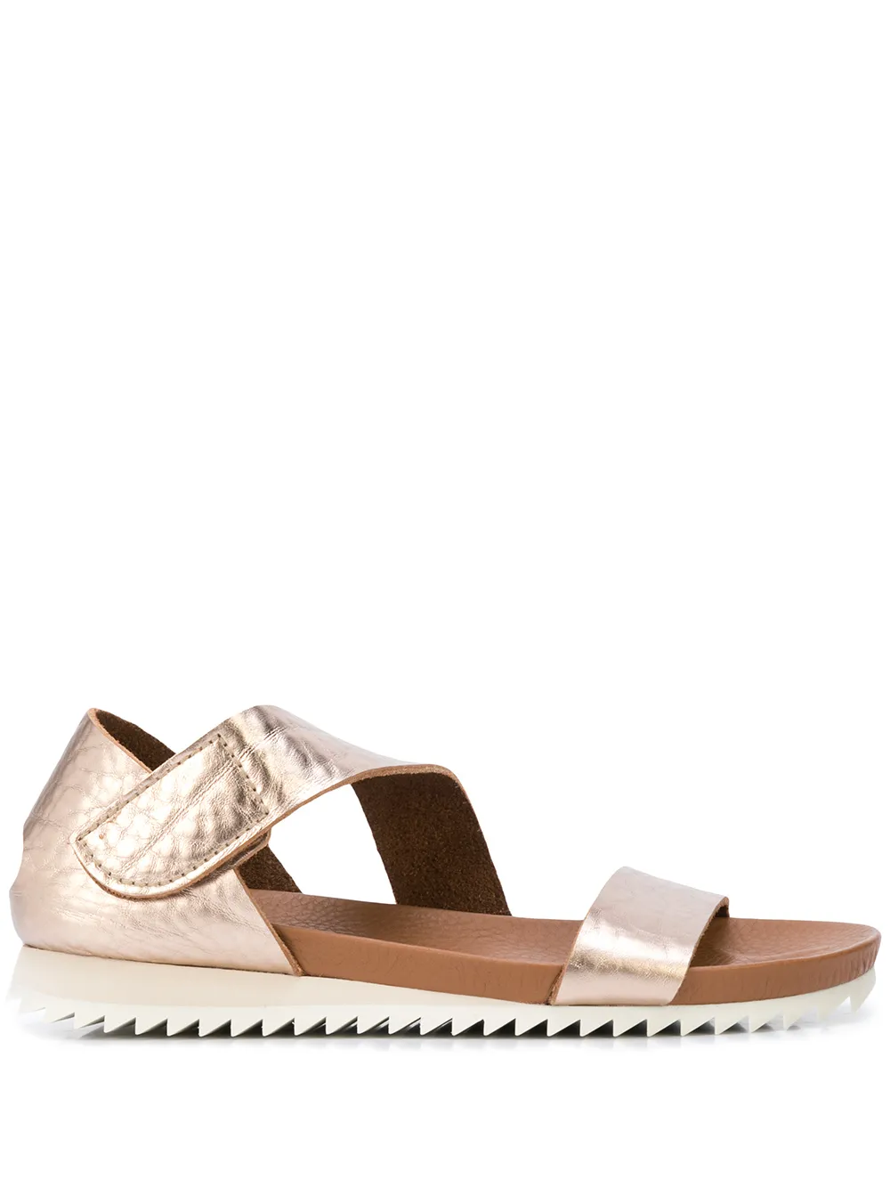 Pedro Garcia Jedda Metallic Textured-leather Sandals In Neutrals