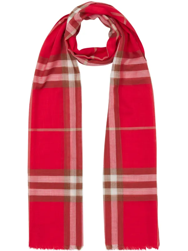 burberry red check scarf