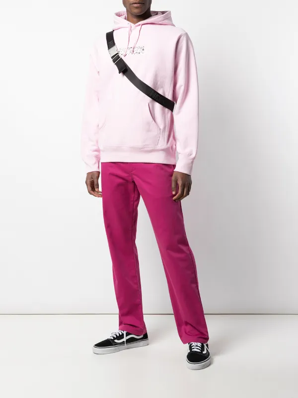 Sudadera supreme box online logo rosa