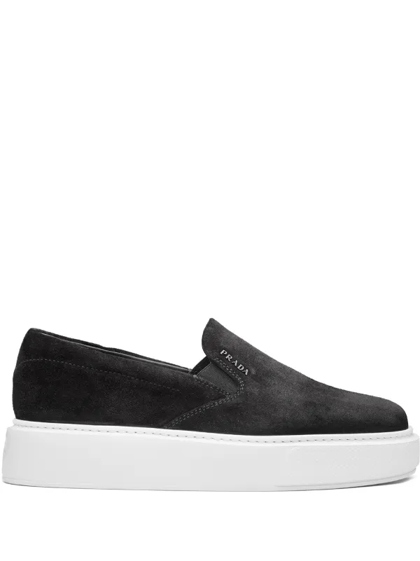 black platform slip on