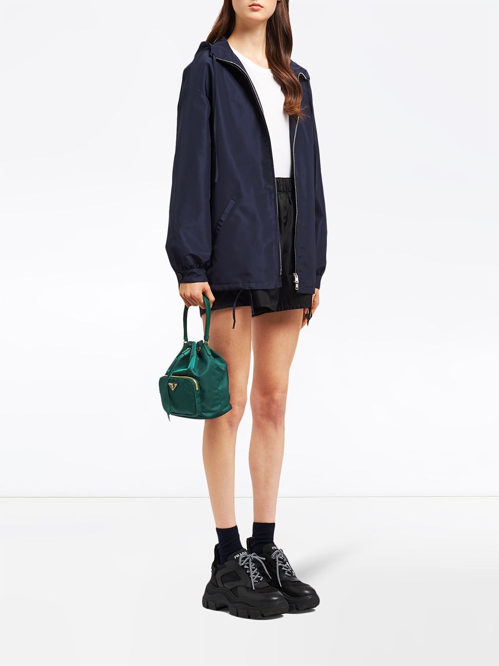 Prada Duet Bucket Bag in Green