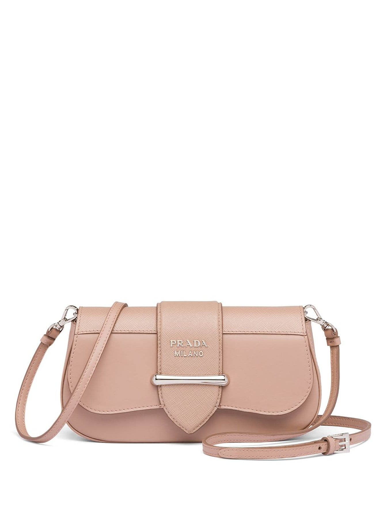 Prada - logo-plaque Mini Bag - Women - Leather/Fabric - Os - Pink