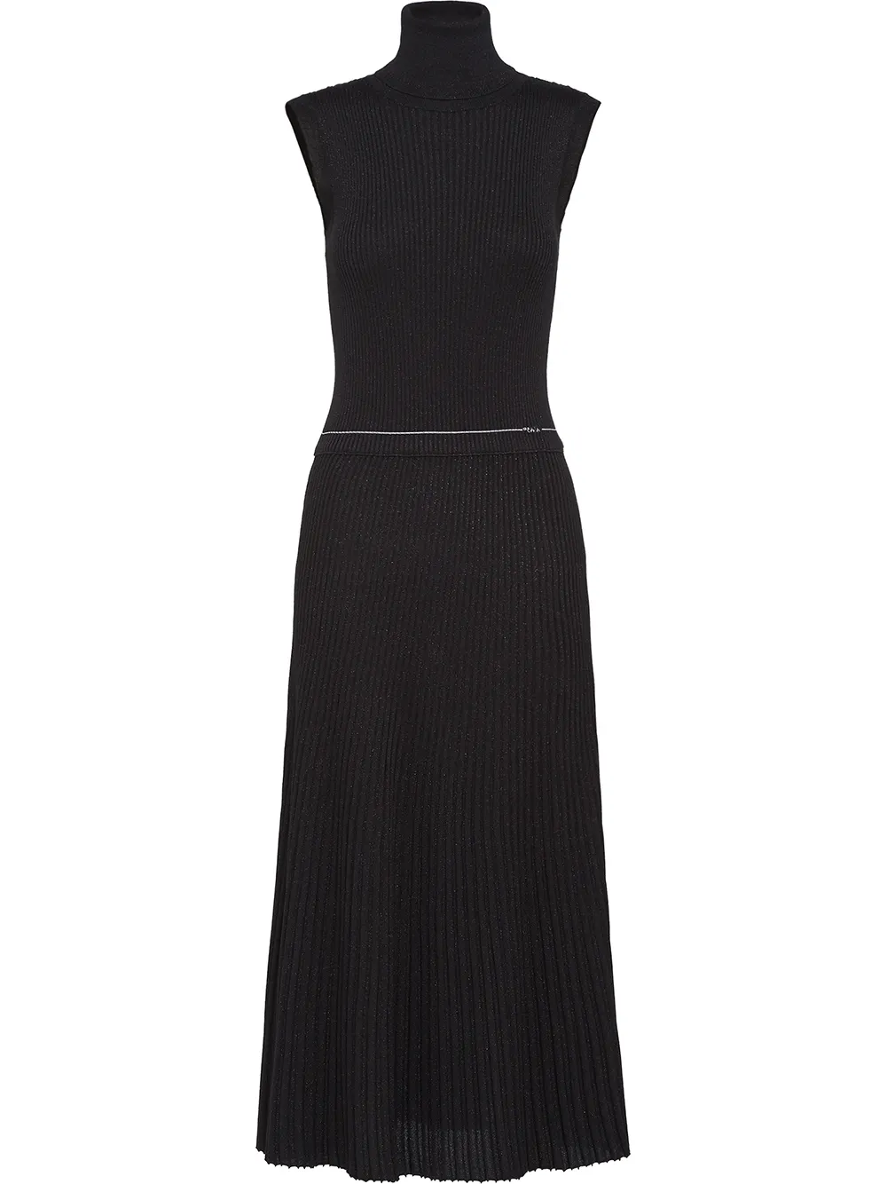 PRADA METALLIC KNITTED MIDI DRESS