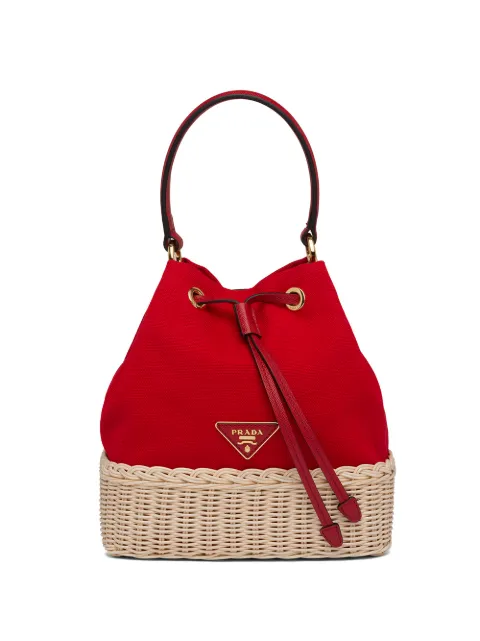 Prada wicker bucket bag
