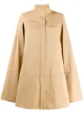Courrèges cut-out sleeve flared coat - Neutrals