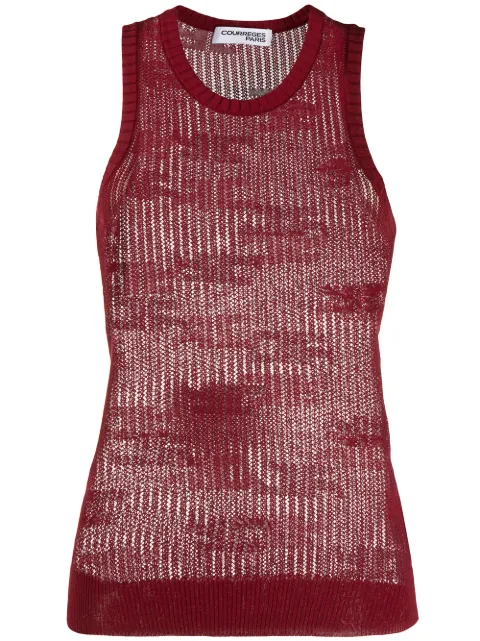 Courrèges sheer knitted vest top